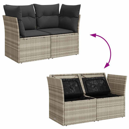 Tuinbank 2-Zits Met Kussens Poly Rattan