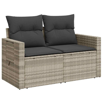 Tuinbank 2-Zits Met Kussens Poly Rattan