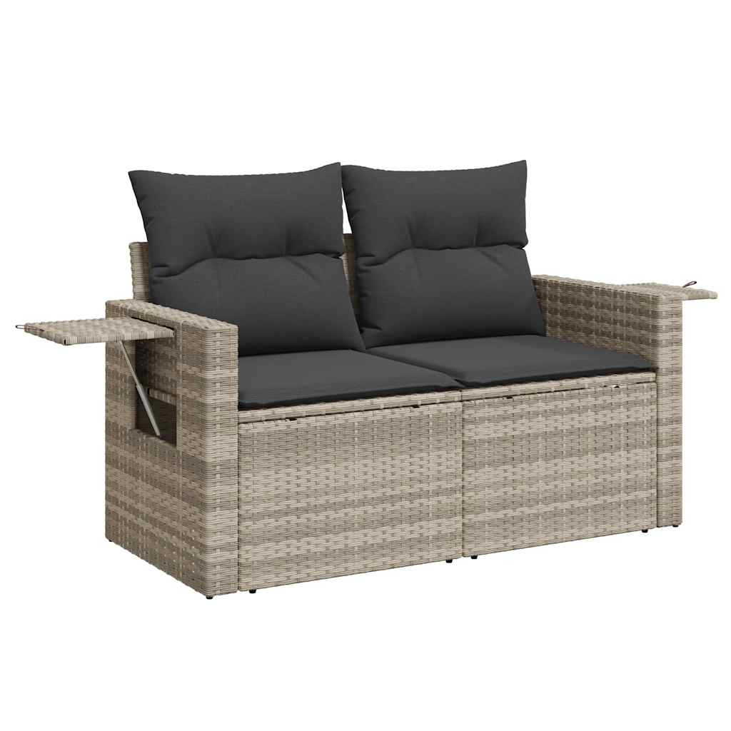 Tuinbank 2-Zits Met Kussens Poly Rattan