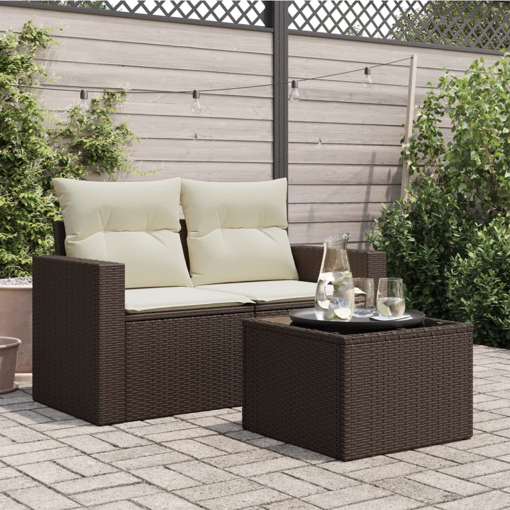 Tuintafel Met Glazen Blad 55X55X37 Cm Poly Rattan