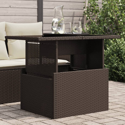 Tuintafel Met Glazen Blad 100X55X73 Cm Poly Rattan