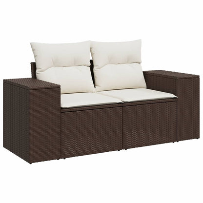 Tuinbank 2-Zits Met Kussens Poly Rattan