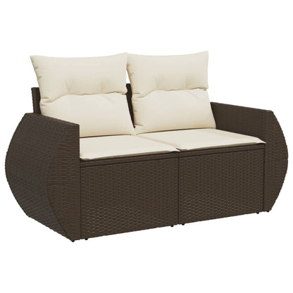 Tuinbank 2-Zits Met Kussens Poly Rattan
