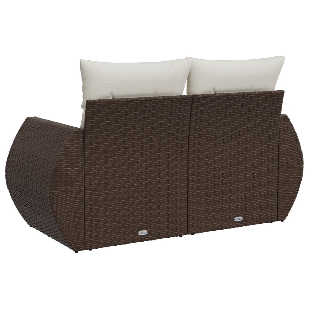 Tuinbank 2-Zits Met Kussens Poly Rattan