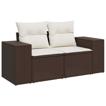 Tuinbank 2-Zits Met Kussens Poly Rattan