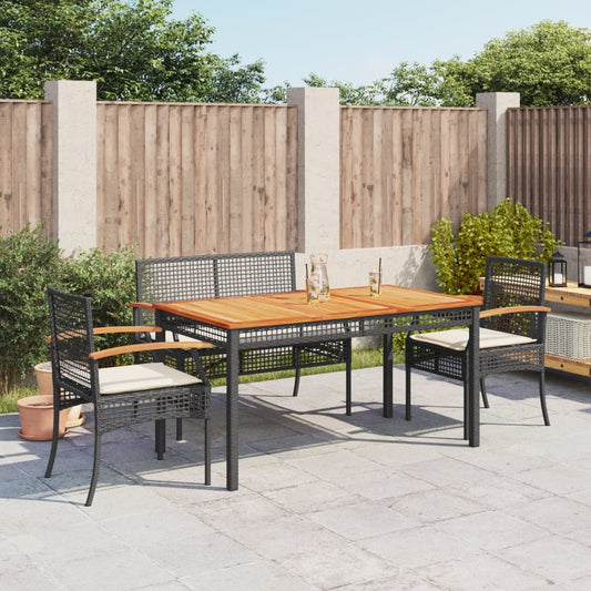 Tuinset Met Kussens Poly Rattan Zwart