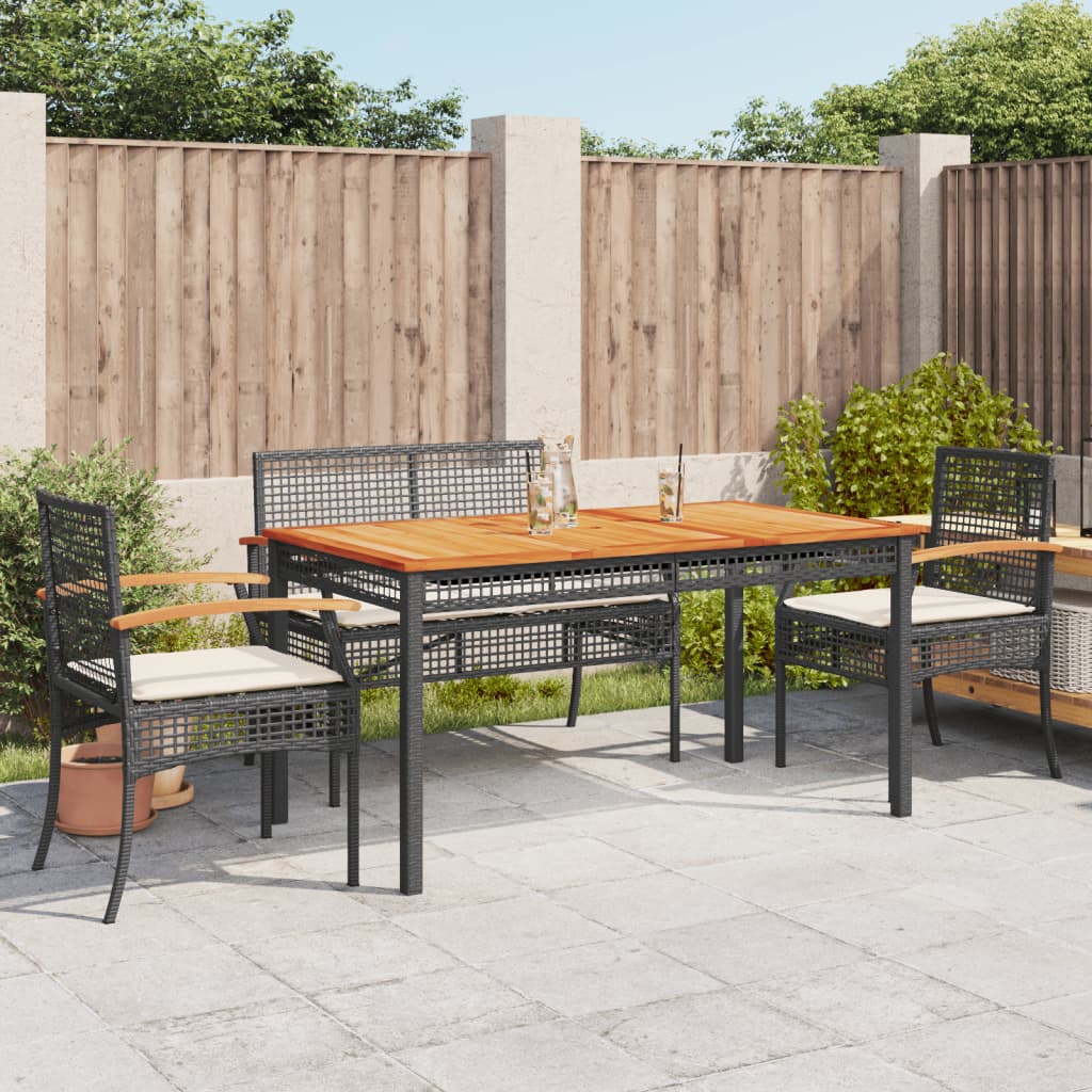 Tuinset Met Kussens Poly Rattan Zwart