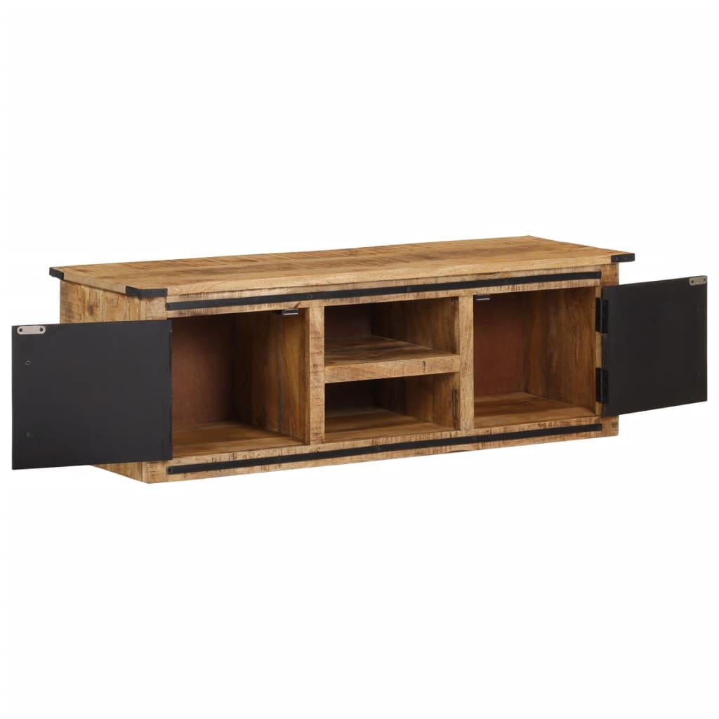 Tv-Meubel Met Deuren 105X33X36Cm Massief Mangohout