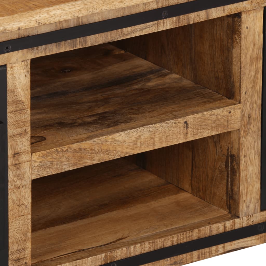 Tv-Meubel Met Deuren 105X33X36Cm Massief Mangohout