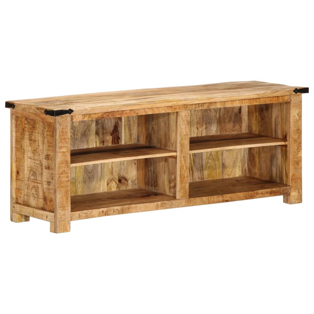 Tv-Meubel 110X35X40 Cm Massief Ruw Mangohout Geel