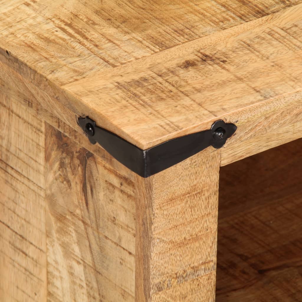 Tv-Meubel 110X35X40 Cm Massief Ruw Mangohout Geel