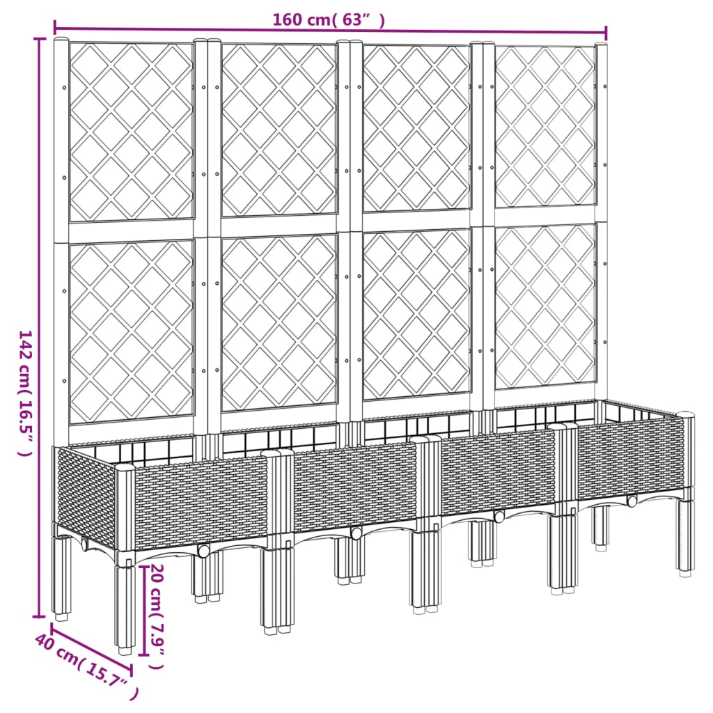 Plantenbak Met Latwerk Polypropeen