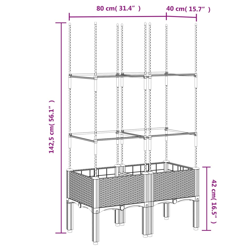 Plantenbak Met Latwerk Polypropeen