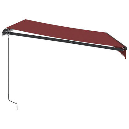 Luifel Handmatig Uittrekbaar Met Led's 300X250 Cm Bordeauxrood