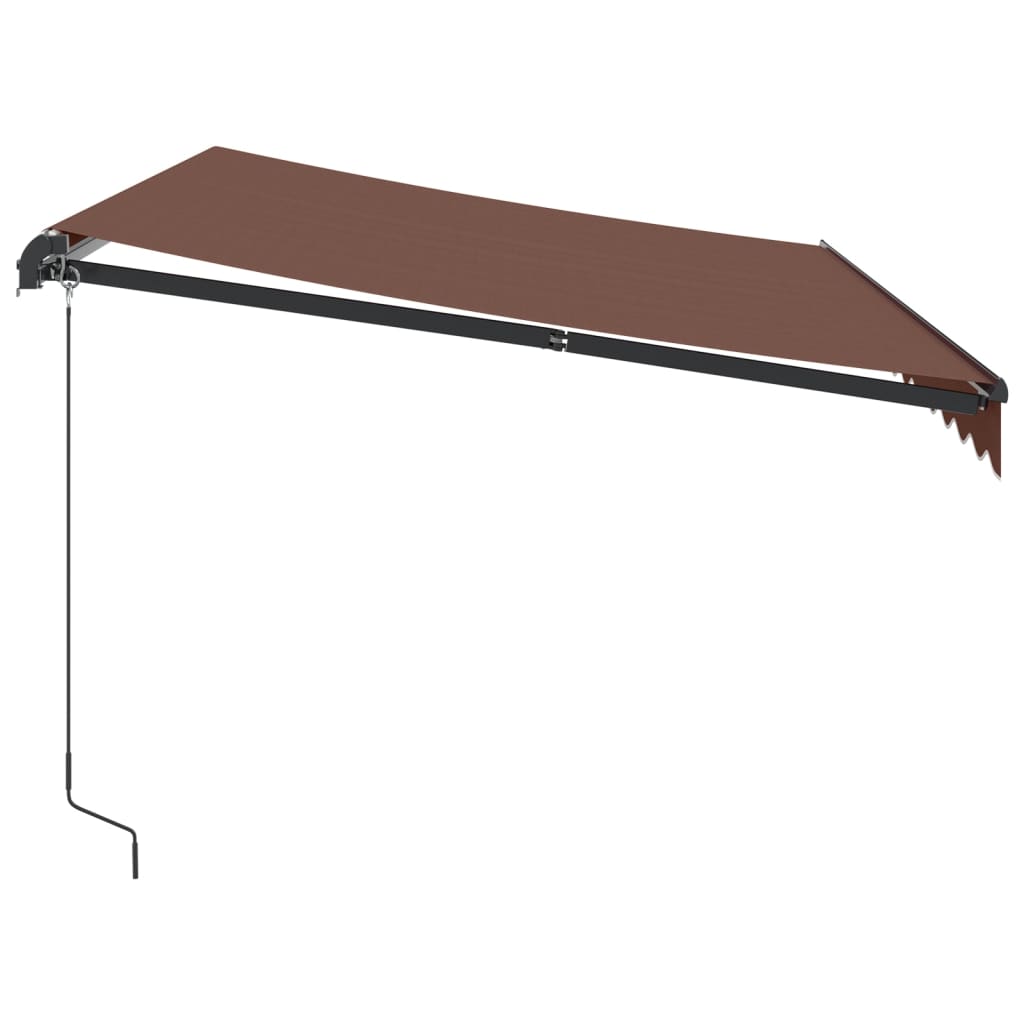 Luifel Handmatig Uittrekbaar Met Led 350X250 Cm Bruin