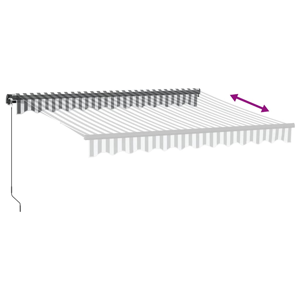 Luifel Handmatig Uittrekbaar En Led 300X250 Cm Antraciet En Wit