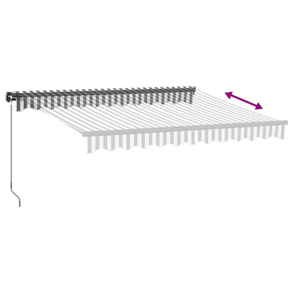 Luifel Handmatig Uittrekbaar En Led 300X250 Cm Antraciet En Wit