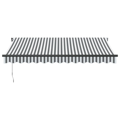 Luifel Handmatig Uittrekbaar En Led 350X250 Cm Antraciet En Wit Zwart