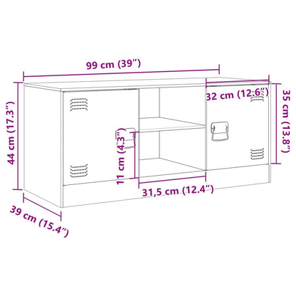 Tv-Meubel 99X39X44 Cm Staal Olijf