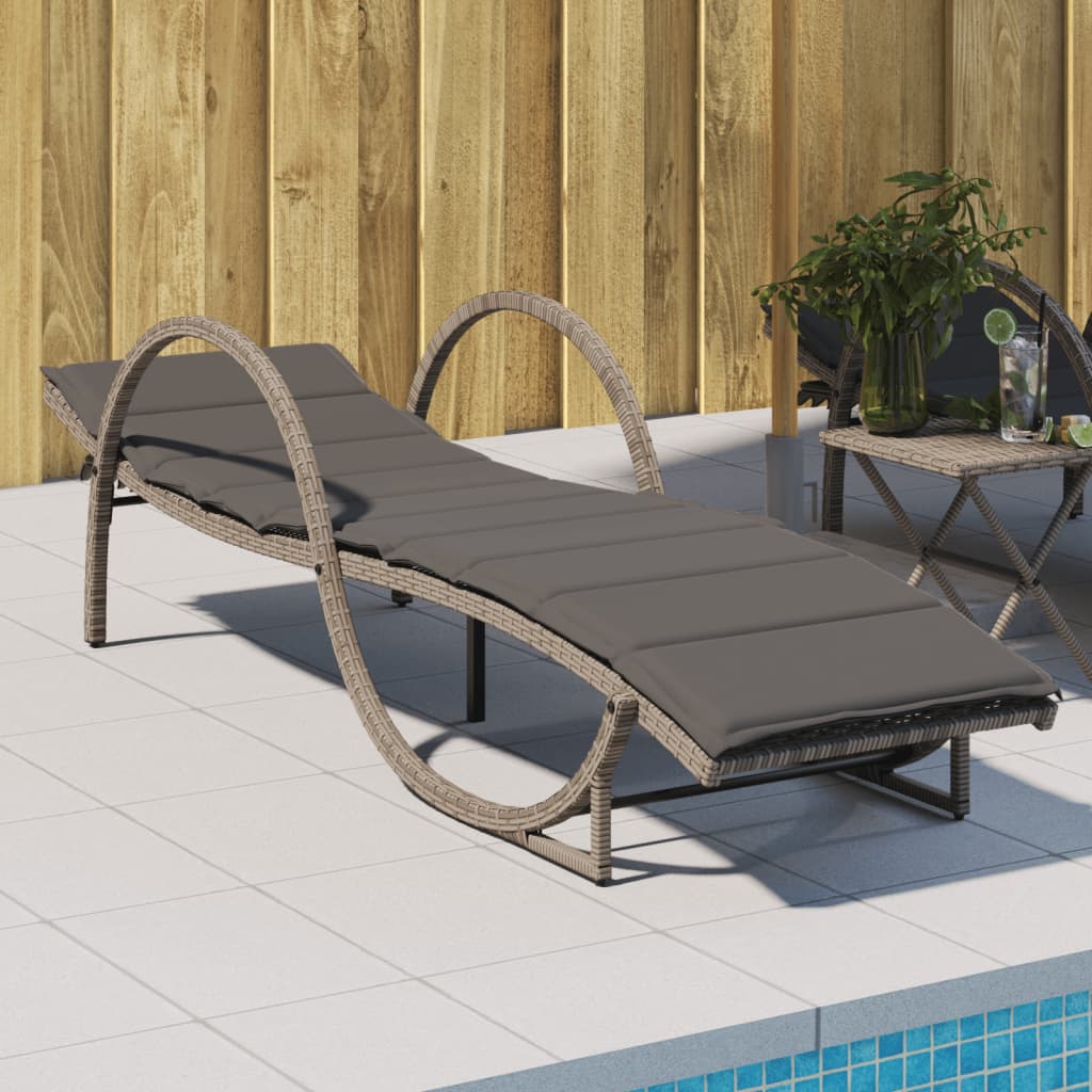 Ligbed Met Kussen 60X199X42 Cm Poly Rattan