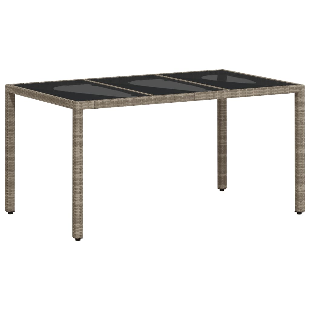 Tuintafel Met Glazen Blad 150X90X75 Cm Poly Rattan