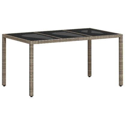 Tuintafel Met Glazen Blad 150X90X75 Cm Poly Rattan