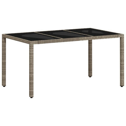 Tuintafel Met Glazen Blad 150X90X75 Cm Poly Rattan