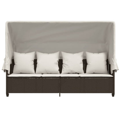 Ligbed En Kussens Poly Rattan