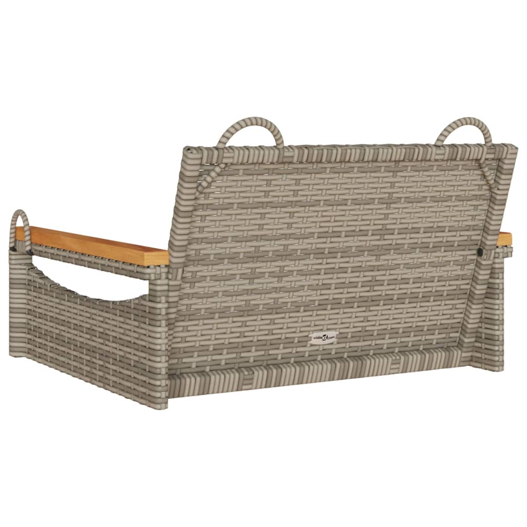 Schommelbank Poly Rattan Grijs