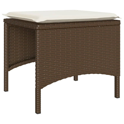 Tuinbank 2-Zits Met Tafel En Voetenbanken Poly Rattan