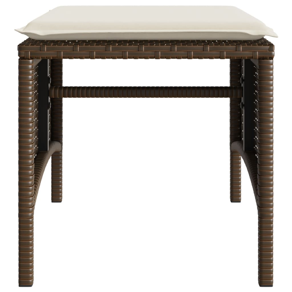 Tuinbank 2-Zits Met Tafel En Voetenbanken Poly Rattan