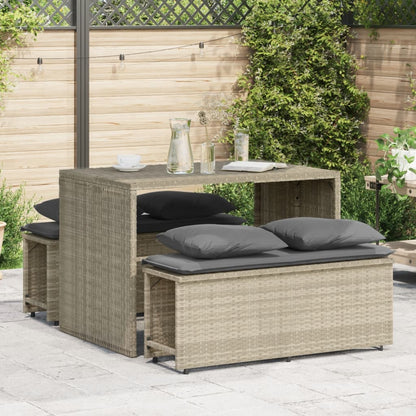 3-Delige Tuinset Met Kussens Poly Rattan