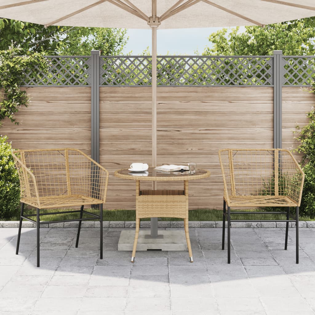 Tuinstoel Poly Rattan 2 St