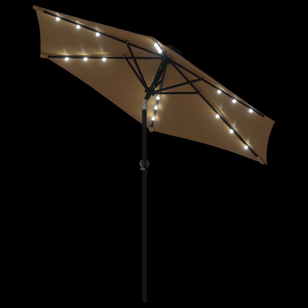 Parasol Met Led's En Stalen Paal 225X225X212 Cm