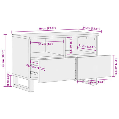 Tv-Meubel 70X34X46 Cm Massief Mangohout