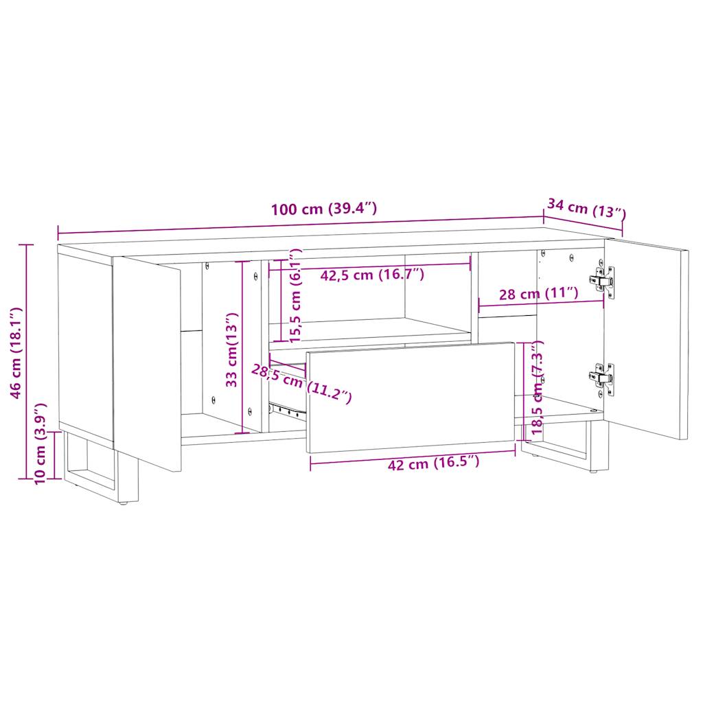 Tv-Meubel 100X34X46 Cm