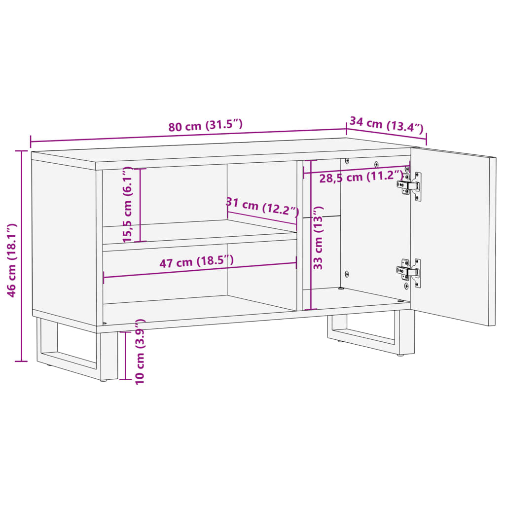 Tv-Meubel 80X34X46 Cm