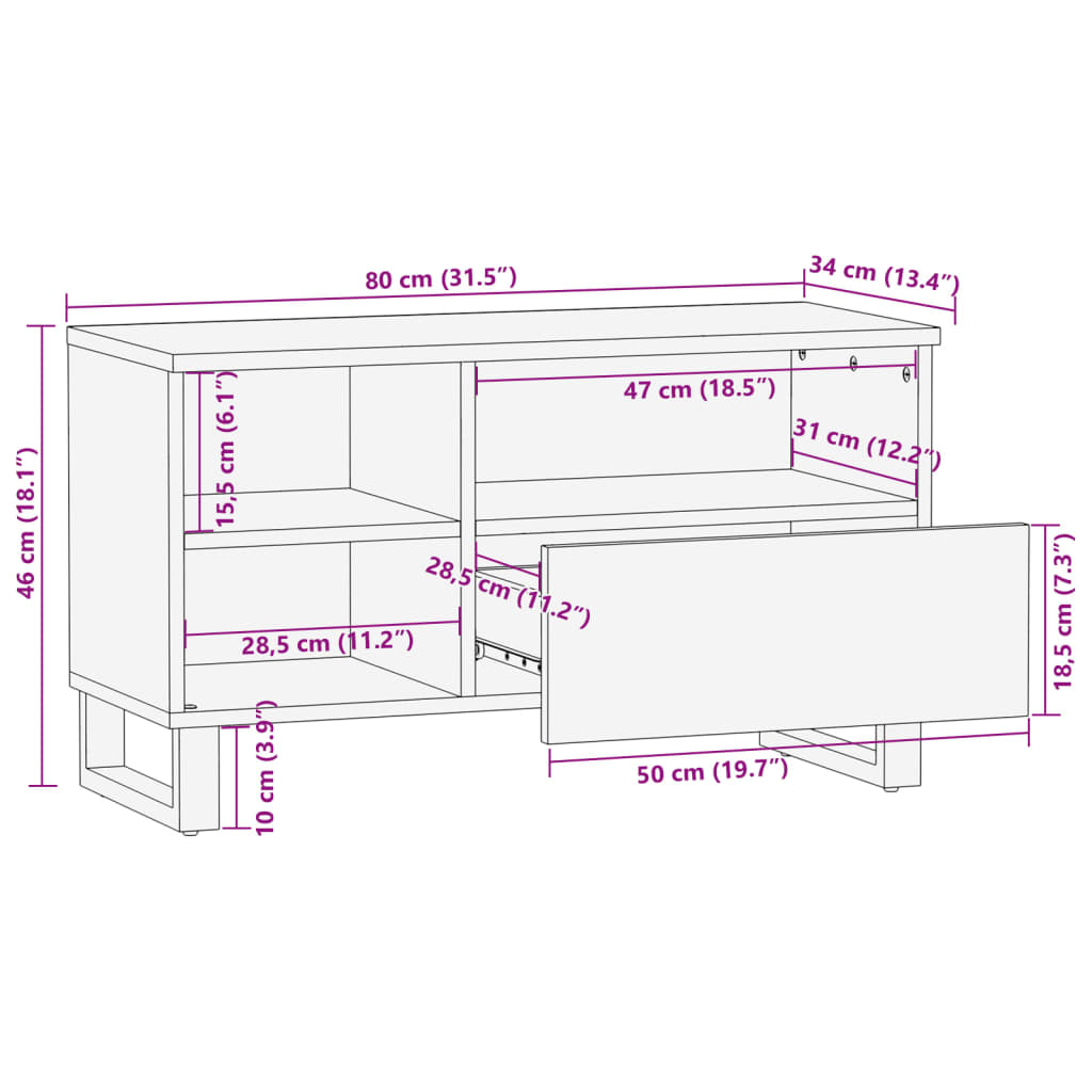 Tv-Meubel 80X34X46 Cm