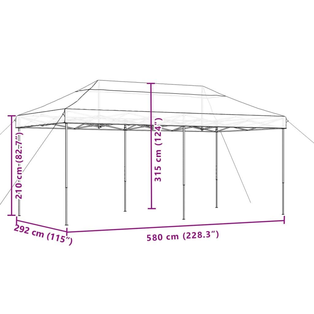 Partytent Inklapbaar Pop-Up 580X292X315 Cm