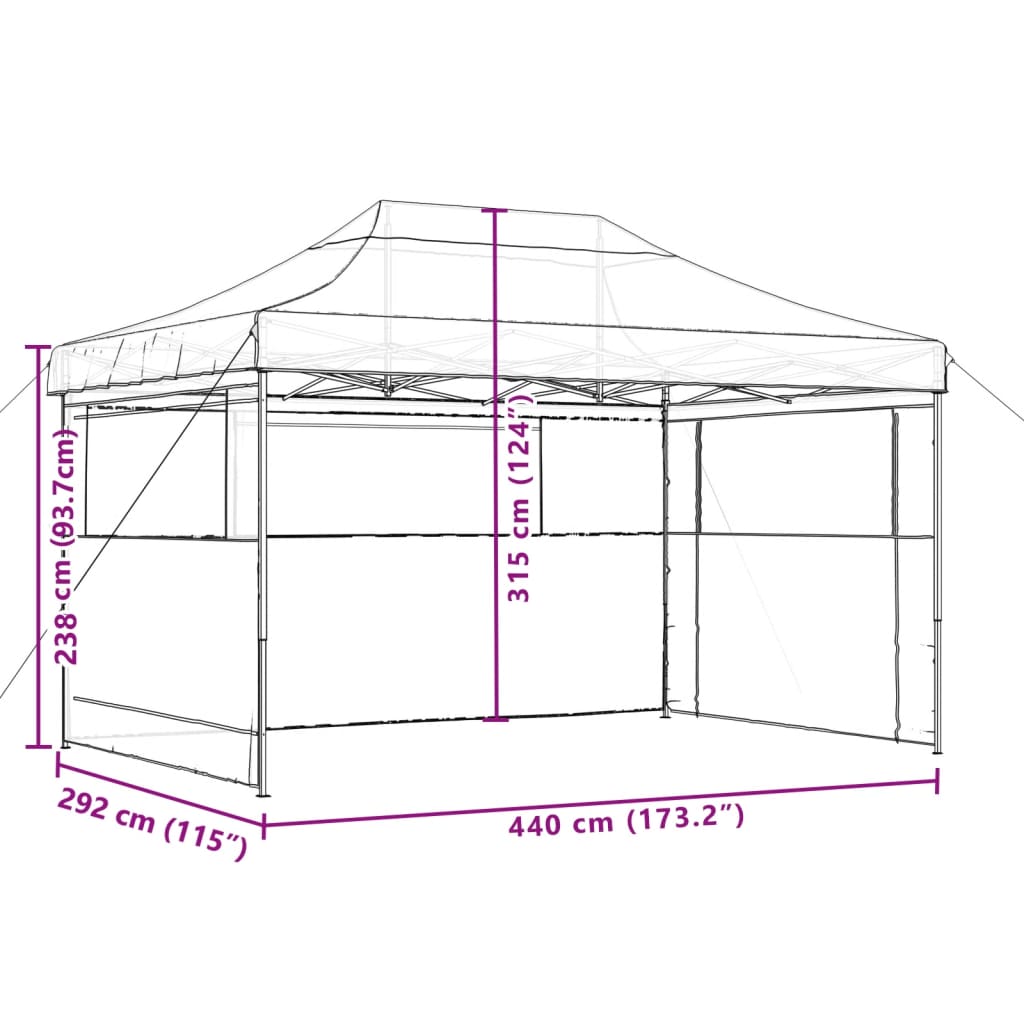 Partytent Inklapbaar Pop-Up Oranje