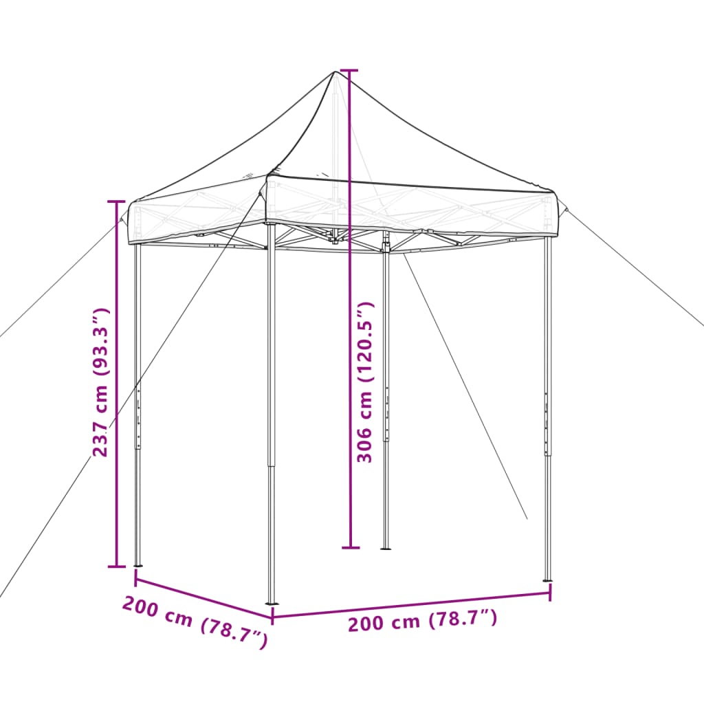 Partytent Inklapbaar Pop-Up 200X200X306 Cm