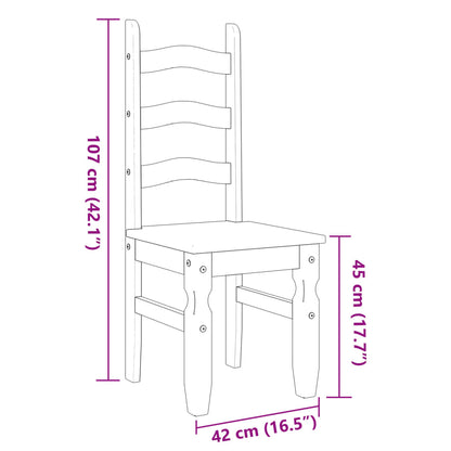 Eetkamerstoelen 2 St Corona 42X47X107 Cm Grenenhout Grijs