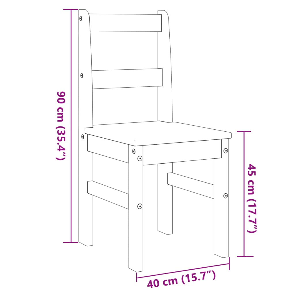 Eetkamerstoelen 2 St Panama 40X46X90 Cm Grenenhout Blauw