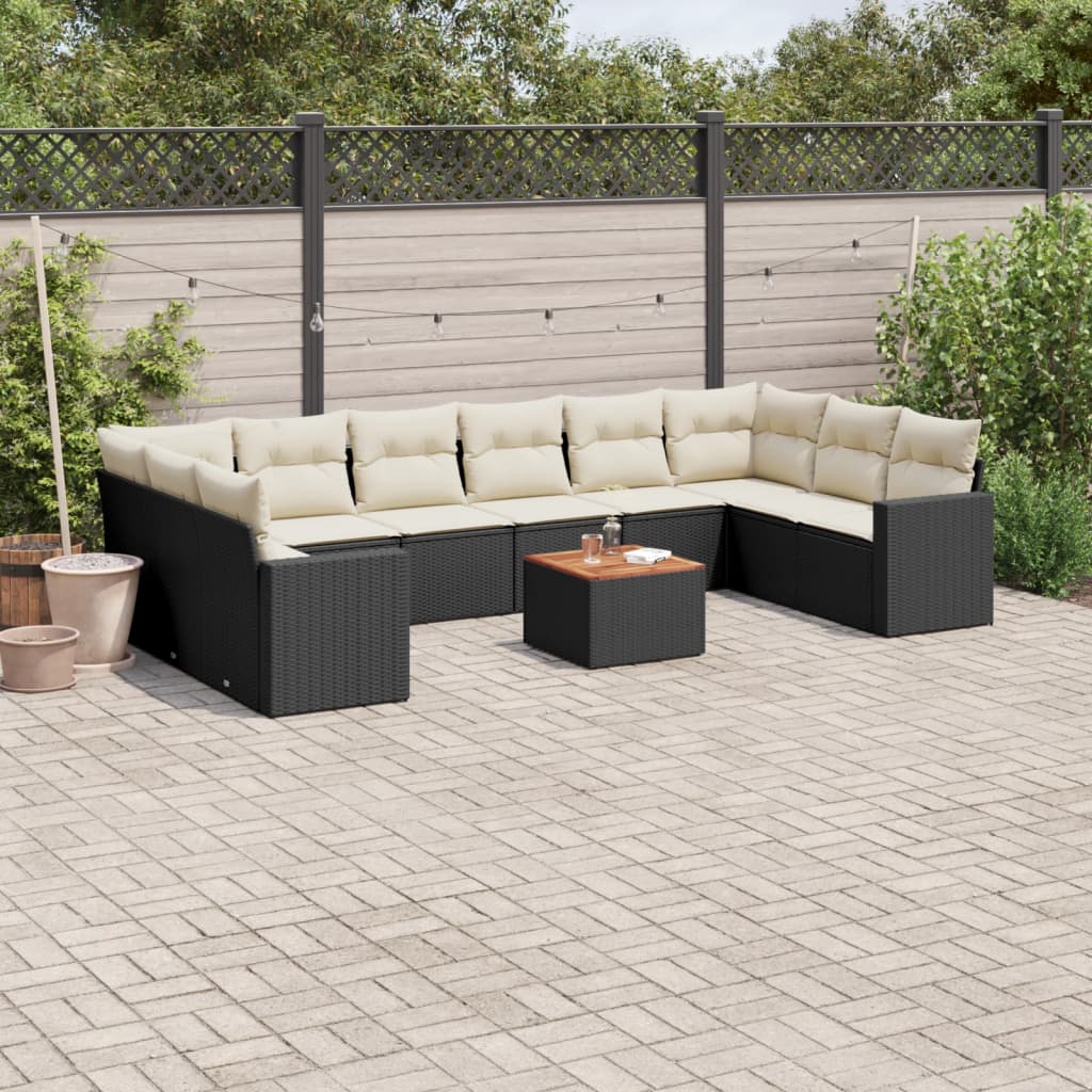11-Delige Tuinset Met Kussens Poly Rattan