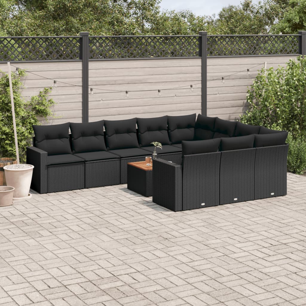 11-Delige Tuinset Met Kussens Poly Rattan