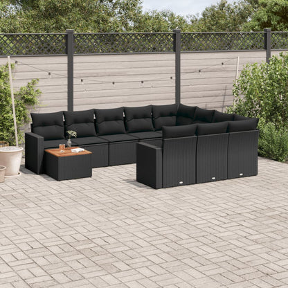 11-Delige Tuinset Met Kussens Poly Rattan