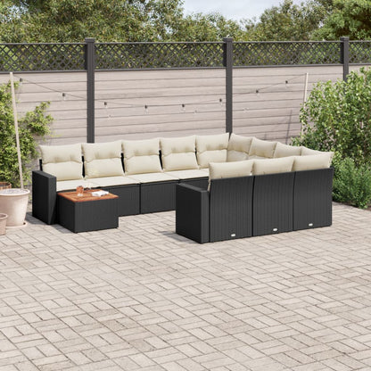 11-Delige Tuinset Met Kussens Poly Rattan