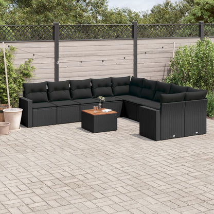 11-Delige Tuinset Met Kussens Poly Rattan