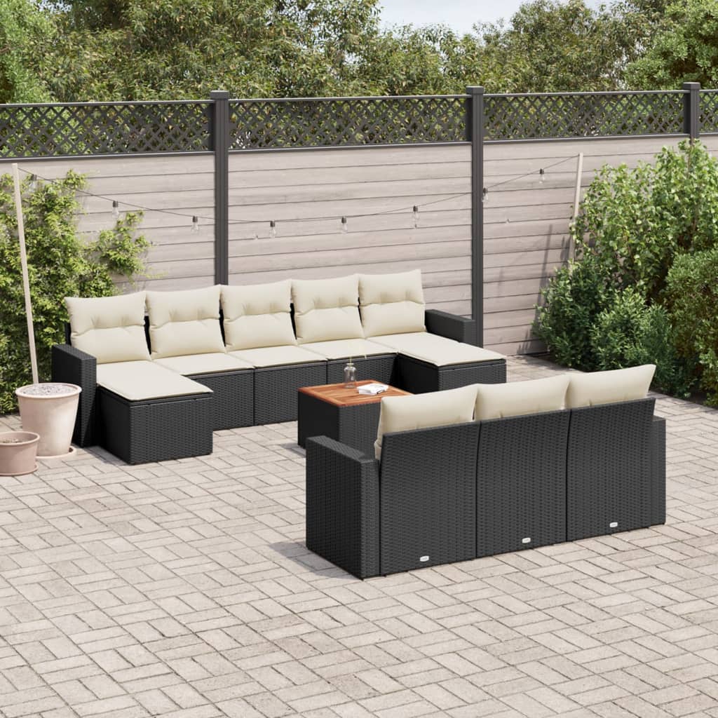 11-Delige Tuinset Met Kussens Poly Rattan