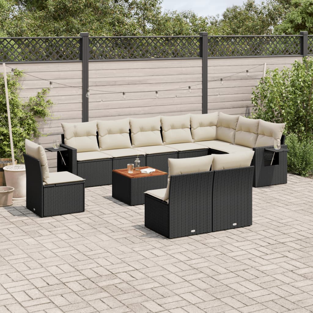 11-Delige Tuinset Met Kussens Poly Rattan